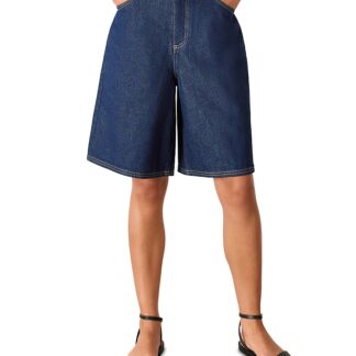 Whistles Wide Leg Denim Shorts