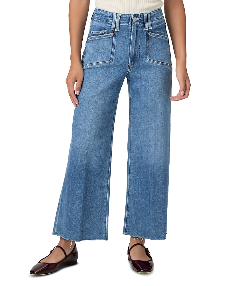 Paige Petites Anessa High Rise Wide Leg Jeans in Sunnie Distressed