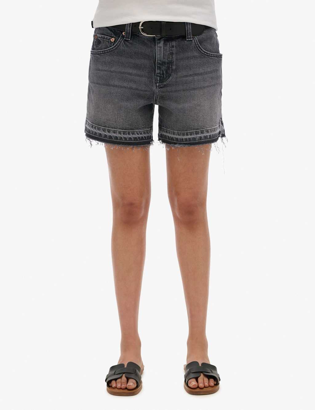 Superdry Women's Denim Cut Off Shorts - 26 - Black, Blue,Black