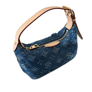 Unisex Black Washed Denim Printed Handbag With Adjustable Leather Strap | Wowcher
