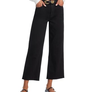 7 For All Mankind Alexa High Rise Cropped Jeans in Black