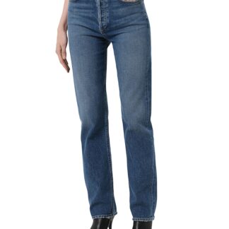 Agolde 90's Pinch Waist High Rise Straight Leg Jeans in Overcast