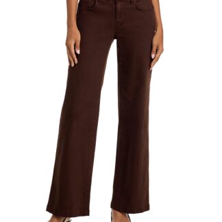 L'Agence Joanne Low Rise Wide Leg Jeans in Brown