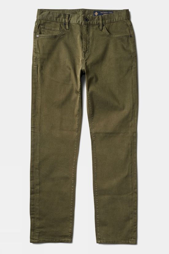 Roark Mens HWY 128 Straight Fit Broken Twill Jeans - Khaki