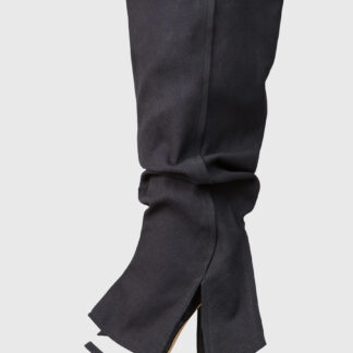 Women's Knee High Boots Denim Open Toe Cut Out Deisgned High Heel Boots