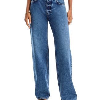 Anine Bing Hugh High Rise Jeans in Dark Indigo