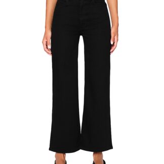 DL1961 Hepburn High Rise Ankle Wide Leg Jeans in Jet Black