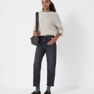 Hush Women's High Waisted Straight Leg Cropped Jeans - 10REG - Black, Blue Denim,Black