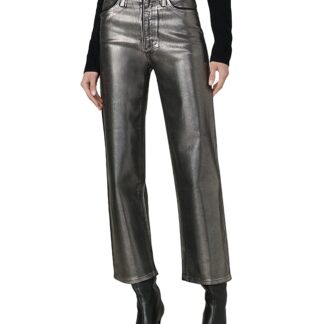 Joe's Jeans The Blake Cropped Wide Leg Jeans in Pewter Foil