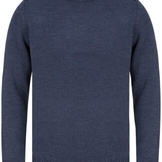 Jumpers Dustin Knitted Crew Neck Jumper in Denim Marl / XL - Tokyo Laundry