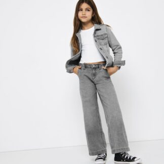Kids Only Girls Pure Cotton Wide Leg Jeans (8-14 Yrs) - 9y - Medium Grey, Medium Grey