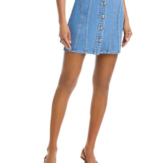 L'Agence Phia Seamed Button Mini Skirt