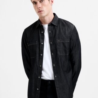 Ls Reg Fit Denim Shirt Washed Black
