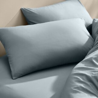 M&S Collection 2 Pack Cotton Rich Pillowcases - Denim, Soft Yellow,Soft Teal,Navy,Dove,Denim,Light Cream,White,Clay,Neutral,Silver Grey,Soft Green,Lilac,Caramel,Mink,Sage,Khaki,Soft Pink