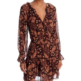 Paige Alison Silk Printed Ruffle Mini Dress
