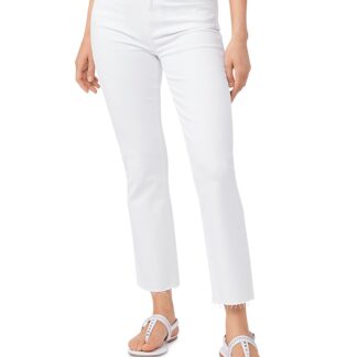 Paige Cindy High Rise Cropped Straight Jeans in Crisp White