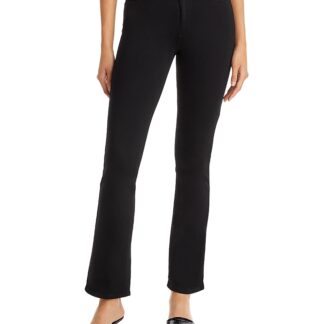 Paige Manhattan High Rise Slim Bootcut Jeans in Black Shadow