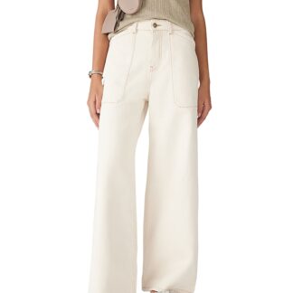 ba & sh Mallou Wide Leg Jeans in Off White