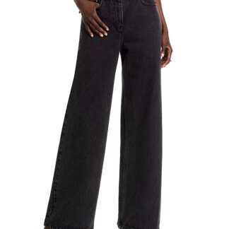 3.1 Phillip Lim Belted Wide Leg Jeans In Washed Black