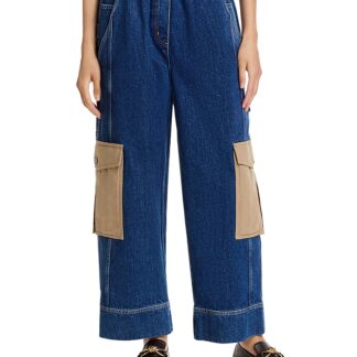 3.1 Phillip Lim Denim Patchwork Pull On Pants