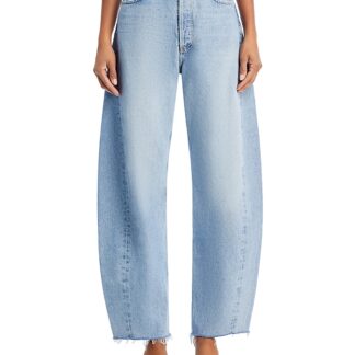 Agolde Luna High Rise Pieced Bowed Leg Jeans in Void