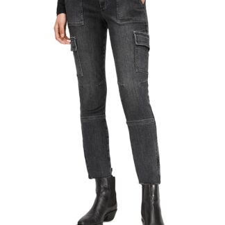 Allsaints Duran Skinny Cargo Jeans in Washed Black