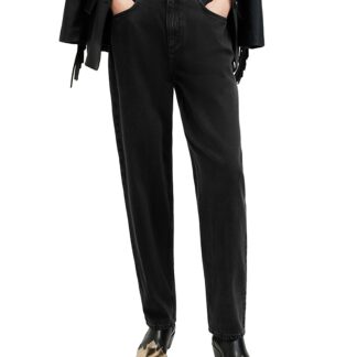 Allsaints Hailey High Rise Tapered Jeans in Black