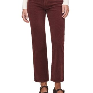 DL1961 Patti High Rise Ankle Straight Corduroy Jeans in Syrah
