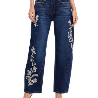 Driftwood Elaine X Raised Rode Barrel Leg Jeans in Dark Wash