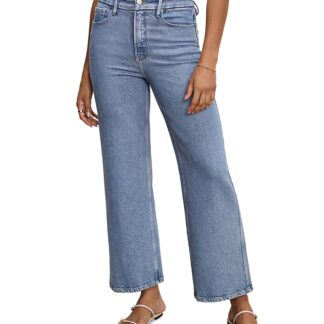 Good American Soft Tech Good Skate Wide Leg Crop Jeans in Indigo860