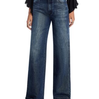 Kobi Halperin Georgia Wide Leg Metallic Jeans in Indigo