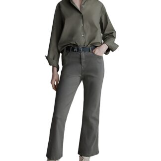 Marella Artemio High Rise Flare Leg Jeans in Olive