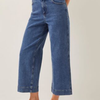 Monsoon Women's High Waisted Straight Leg Cropped Jeans - 14 - Blue Denim, Blue Denim