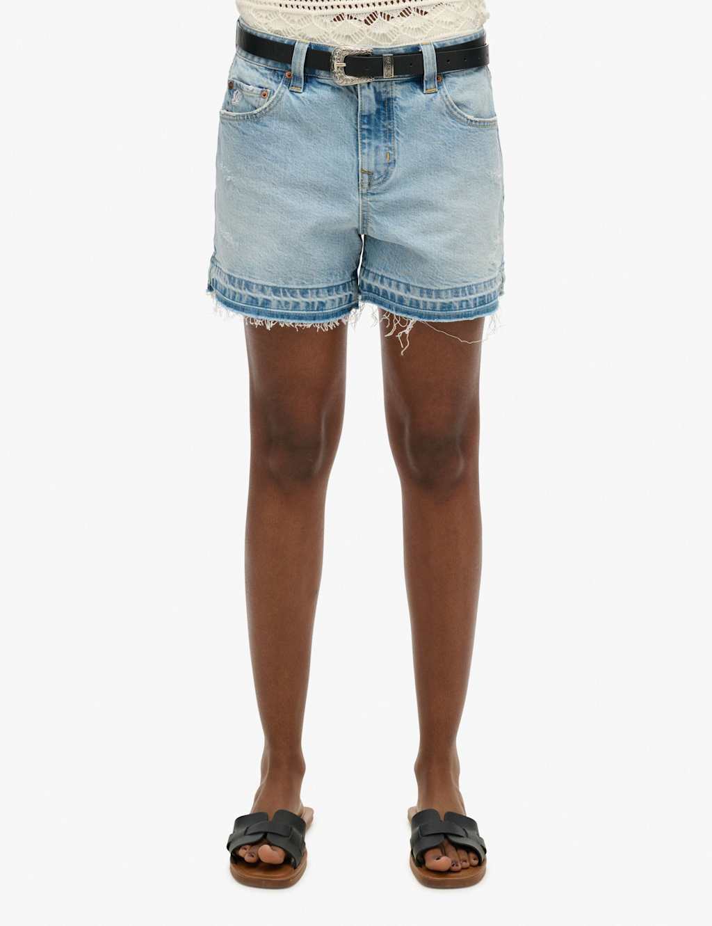 Superdry & Co Denim Cut Off Shorts Blue