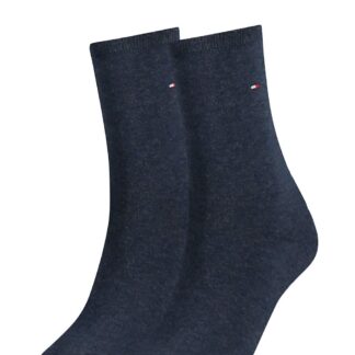 Tommy Hilfiger 2 Pack Casual Cotton Rich Ankle High Socks Denim