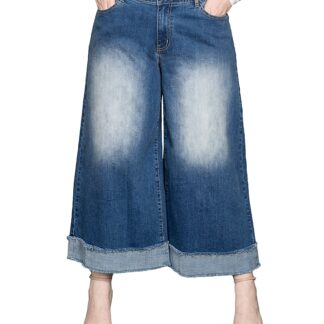 standards & practices Cropped Wide Leg Jeans in Two Tone