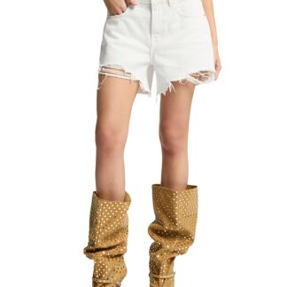 7 For All Mankind Monroe Denim Shorts in Milkyway