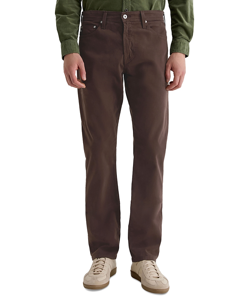 Ag Everett 34 Slim Straight Twill Pants in Raw Umber