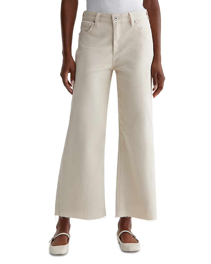Ag Saige Mid Rise Cropped Wide Leg Jeans in Opal Stone