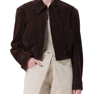 Agolde Nahla Suede Cropped Jacket