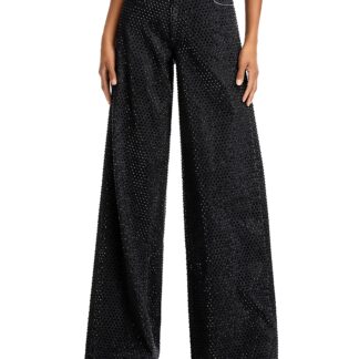 Alice and Olivia Trish Baggy Jeans in Maya Charcoal Black