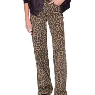 Anine Bing Hugh High Rise Jeans in Leopard