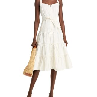 Aqua Denim Tiered Tie Waist Dress - Exclusive