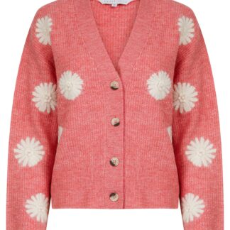 Cardigans Strawflower Women's Drop Shoulder Embroidered V-Neck Rib Knit Cardigan in Confetti - Amara Reya / S - Tokyo Laundry