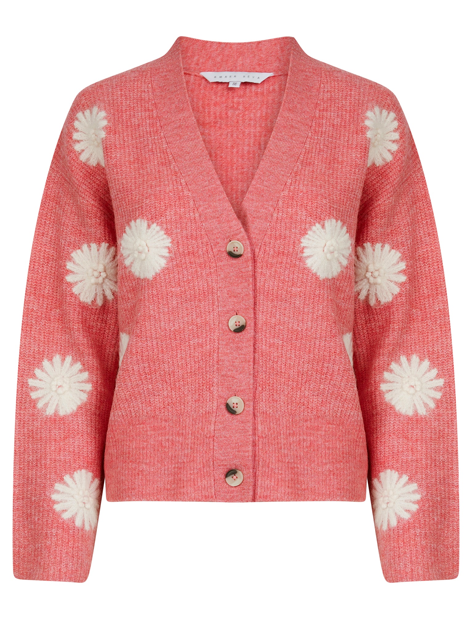 Cardigans Strawflower Women's Drop Shoulder Embroidered V-Neck Rib Knit Cardigan in Confetti - Amara Reya / S - Tokyo Laundry