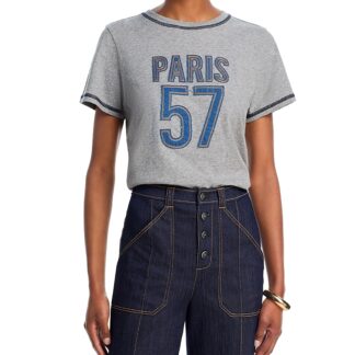 Cinq a Sept Trapunto Denim Tee