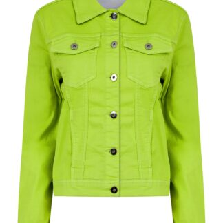 Coats / Jackets Feather Women's Stretch Cotton Denim Jacket in Green Glow - Amara Reya / 10 - Tokyo Laundry