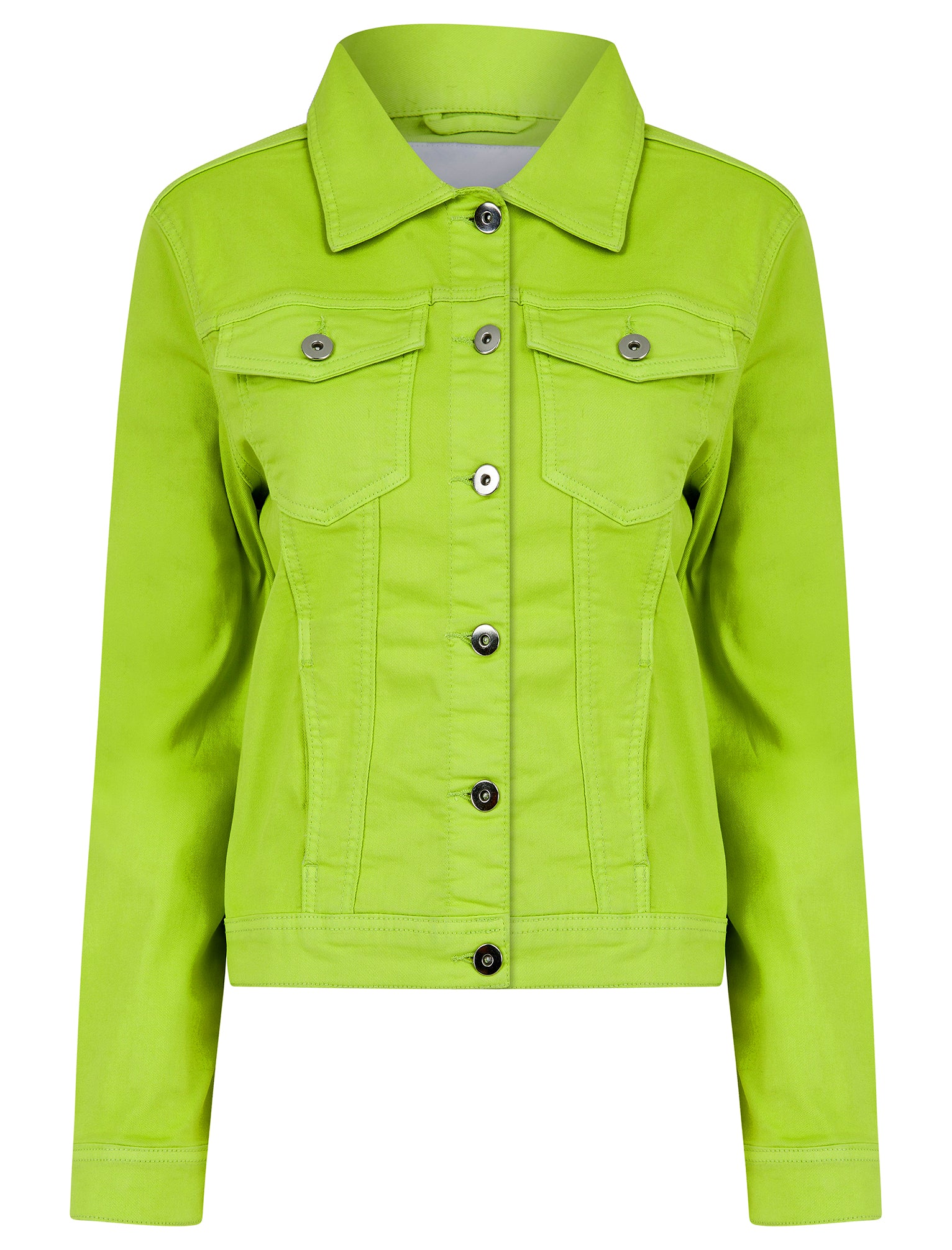 Coats / Jackets Feather Women's Stretch Cotton Denim Jacket in Green Glow - Amara Reya / 10 - Tokyo Laundry
