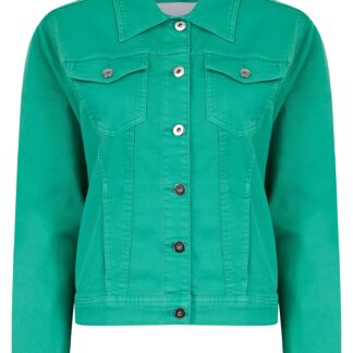 Coats / Jackets Feather Women's Stretch Cotton Denim Jacket in Ocean Green - Amara Reya / 10 - Tokyo Laundry