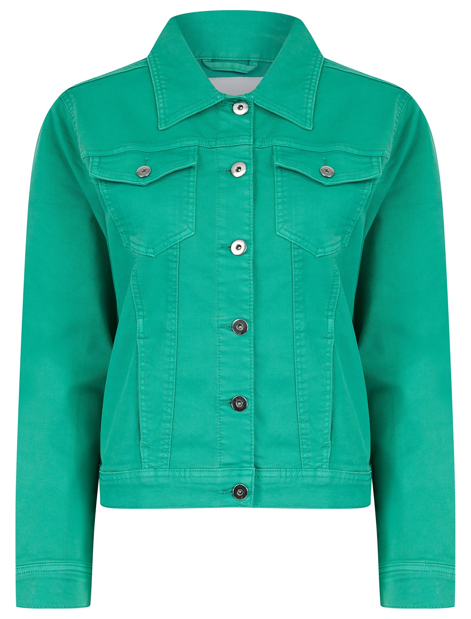Coats / Jackets Feather Women's Stretch Cotton Denim Jacket in Ocean Green - Amara Reya / 10 - Tokyo Laundry